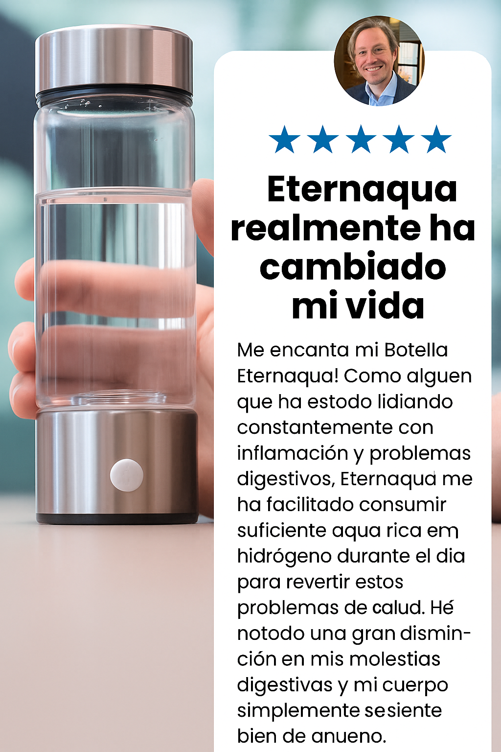 Botella Generadora de Hidrógeno Eternaqua
